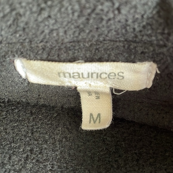 Maurices Red Patchwork Fleece Shacket - Picture 8 of 9